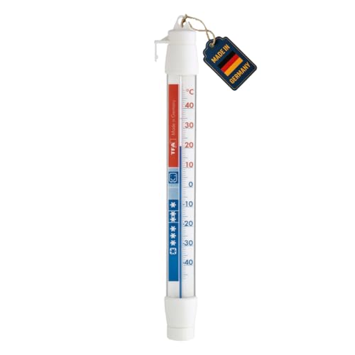 TFA Dostmann Kühlschrank-Thermometer,14.4003.02.01, hohe Genauigkeit, zur Kontrolle von Kühl- und Gefrierschrank, weiß