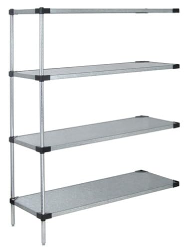Quantum AD86-2130SG Solid Shelving Add-On Kit, 30'W x 21'D x 86'H, 300 lbs Capacity, Carbon Steel, Galvanized, NSF