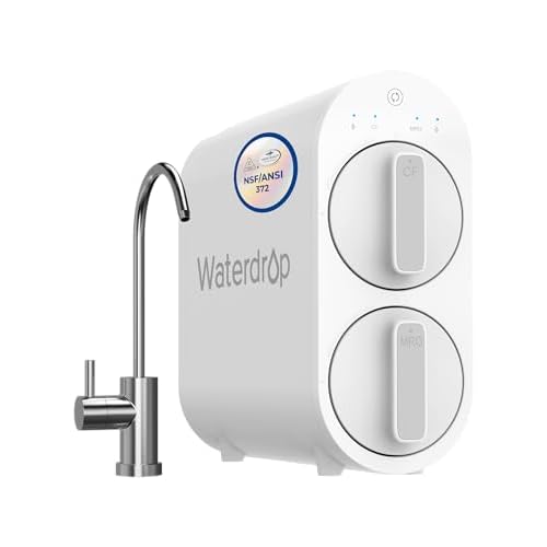 Waterdrop G2 Reverse Osmosis System, 7 Stage Tankless RO Water Filter System, Under Sink Water Filtration System, 400 GPD, 1:1 Pure to Drain, Reduces TDS, FCC Listed, USA Tech, WD-G2-W White