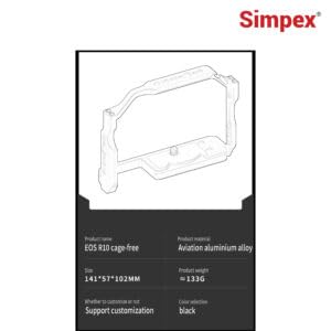 Image of Simpex Camera cage EOS R10 Custom-fit, Full Access to Ports, Multiple Accessory Threads, Dual Cold Shoe mounts