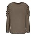 Long Sleeve Shirts for Women Business Casual Tops Dressy Trendy Crewneck Blouse Work Clothes Fall Fashion Outfits Khaki