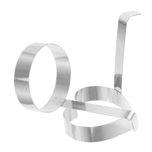 KICHOUSE Stainless Steel Fried Egg Molds Omelet Ring for Griddle Egg Bite Maker Round Heart Shaped