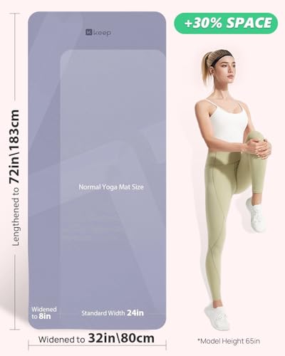Image of KEEP Extra Wide Yoga Mat, 7mm Thick 72 inch x 32 inch Exercise Mat | 7mm thick Extra wide yoga mat with carry strap for home workout, yoga, exercise and Pilates
