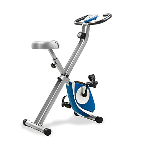 Image of Exercise Bike Folding Exercise Bike, Silver, Home Fitness Equipment