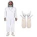 Traje Apicultor, Traje de Protección para Apicultores, TOOSOAR Blanco Traje de Apicultor con Guantes de Apicultor (L)