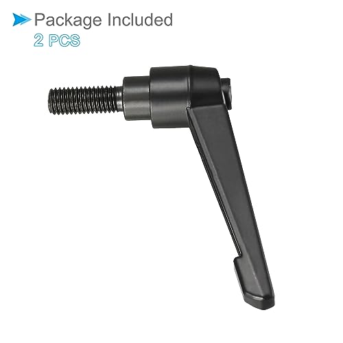 Image of Clamping Lever Handles, M10 x 25mm Male Thread, Adjustable Quick Release Locking Rotating Bolt Knobs Black - (Applications: for Lathe Machinery), 2-Pieces