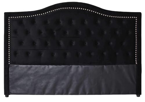 Tête de lit vintage FHA095 Palazzo Exclusif - En velours noir - 180 x 200 cm