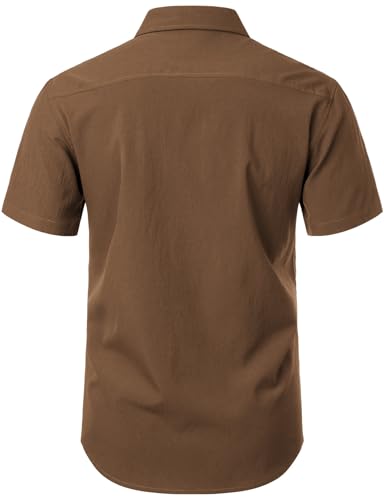 Image of JEMITOP Mens Stretch Wrinkle Free Texture Shirts