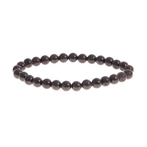 Bracelet Pierre Naturelle | Haut de Gamme | Bijoux Femme Homme Couple |Perle semie précieuse | 6mm | Marque française | Satisfait ou remboursé | (Grenat) Cover