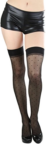 Image of ToBeInStyle Women's Fun Polka Dot Tights Pantyhose & Thigh High Socks Hosiery