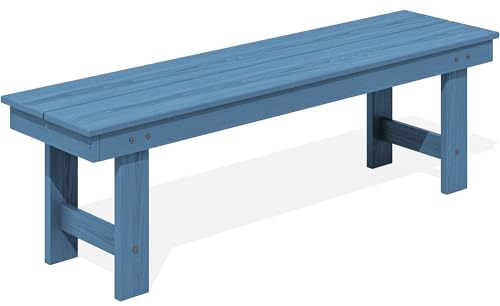 SERWALL 2-Person Backless Outdoor Bench 56 Inches Navy