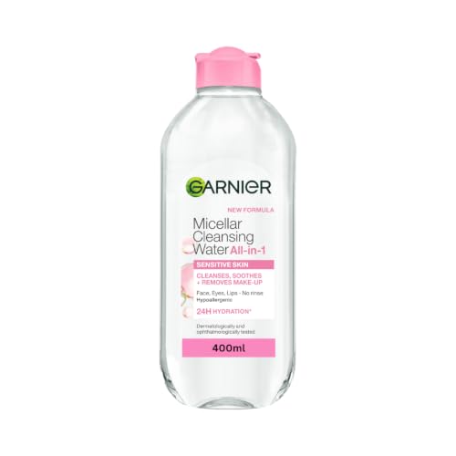 Garnier Micellar Cleansing Water Gentle face Cleanser & Makeup Remover Fragrance-Free Vegan Formula Suitable For All Skin Types Even Sensitive Skin Active 400ml