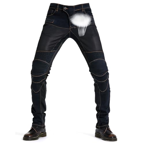 oFzimTo Motorradhose Herren, Motorrad Jeans, Atmungsaktive Motorrad Jeans mit Stretch, Biker Hose für Alltag & Touring