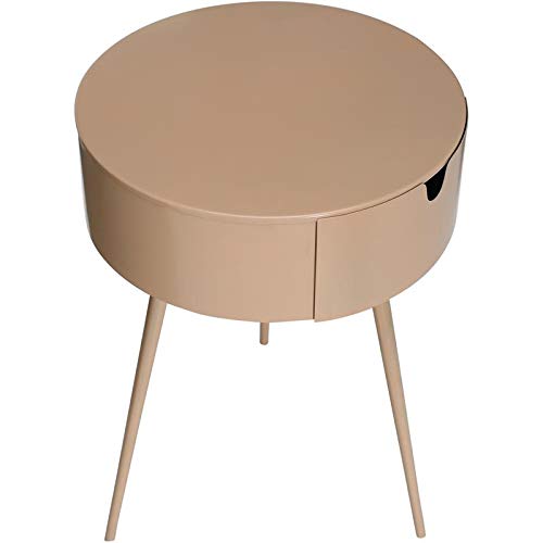 Trent Home 1 Drawer Contemporary Style Metal Nightstand in Pink