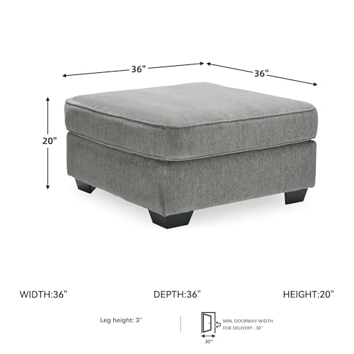 Image of Signature Design by Ashley Altari Oversized Accent Ottoman, Large Square | Arrives fully assembled, Plush chenille polyester upholstery, Living room lounging, 36-inch square profile