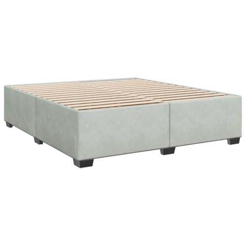 vidaXL Estructura de Cama sin colchón Terciopelo Gris Claro 200x200 cm
