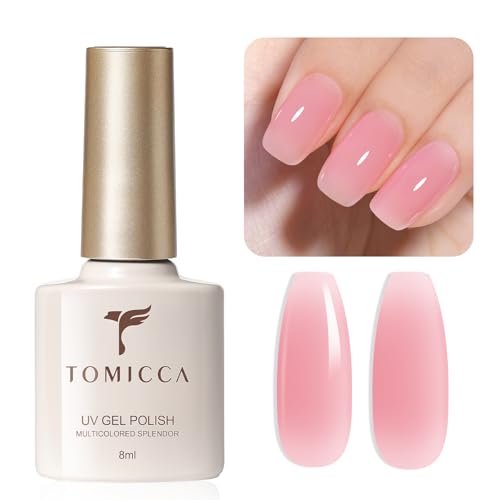 TOMICCA Smalto UV in Gel, Rose Gel Smalto UV/LED Soak-Off Smalto in Gel per Unghie Adatto per Principianti, Nail Art Salon DIY Home, 8ML