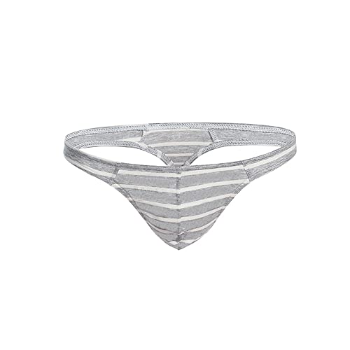 COMLIFE Men's Cotton Low Waist Striped Gay Panties Male Breathable Thongs Underwear Underpanties2