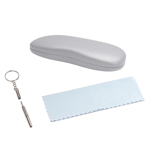 Image of VIVID Vision Unisex Adult Eyewear Specs Case Cover | Screw Driver | Free Cloth | Protect Eye Glasses | Chashma Dibbi | Spectacle Box | HINGE-SPRING | Metal | 3 IN 1