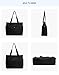 REDSINDA Canvas Tote Bag with Zipper, Multiple Pockets for Daily Essentials, Travel, Work (Black)