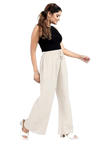 Image of BENKILS Women's Cotton Reyon Regular Fit Palazzo Pants - Available Size - M to 6XL