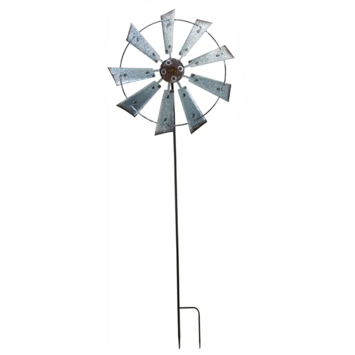 HUIFACAI Wrought Iron Metal Windmill Outdoor Spinners Outdoor Decor Wind Mills Outdoor Metal Garden Pinwheels Garden Stake Rotating Windmill Wedding Decorations