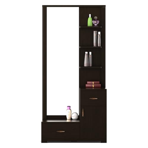 Image of Spacewood Dressing Table | Harmony | 3 Year Warranty | 3 Shelves & 2 Drawer, 1 Shutter Storage, Vanity Table for Bedroom, Living Room, and Home| Engineered Wood | Vermount
