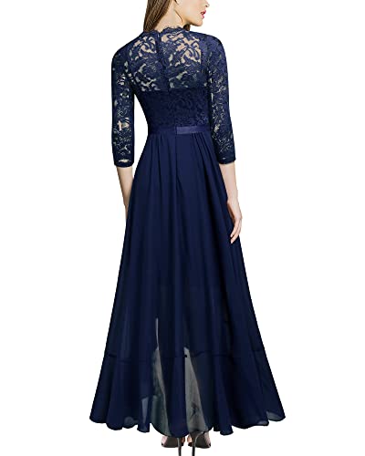 Miusol Women's Elegant Floral Lace Ruffle Bridesmaid Maxi Dress2