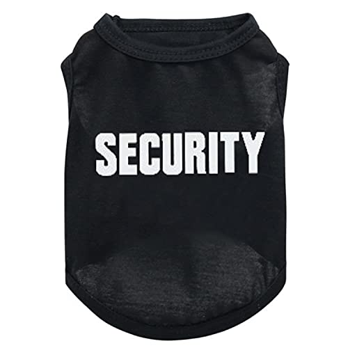Likemi 6 Pack Black Dog Shirt Puppy Clothes For Small Dog Boy Summer Casual Security Print Vest For Chihuahua Yorkies Small Dog Cat Fashion Outfits, Medium #TOP2