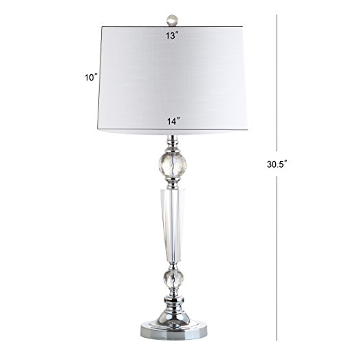 Jonathan Y Jyl2048A-Set2 Set Of 2 Table Lamps Emma 29.5" Crystal Led Table Lamp Modern Contemporary Bedside Desk Nightstand Lamp For Bedroom Living Room Office College Bookcase, Clear #TOP6