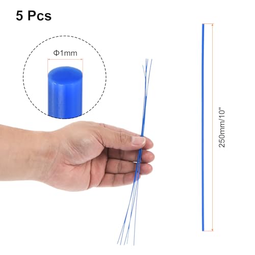 Image of uxcell 5 Pcs Blue Plastic Rods 1 x 250mm ABS Styrene Round Stick Round Solid Bar DIY Model for DIY Toys Building Making Architectural Model Making