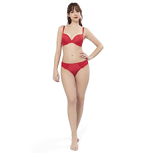 Image of Amante Solid Padded Wired Demi Coverage Level-2 Push Up Bra