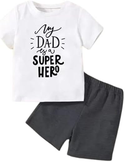 Printed Cotton Blend Top & Bottom Clothing Set for Kid Boy's