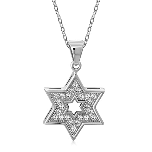 My Daily Styles Star Of David Necklace For Women And Men, CZ Jewish Star Pendant 925 Sterling Silver, with Cutout Star Design - Includes 18" Sterling Silver Cable Chain2