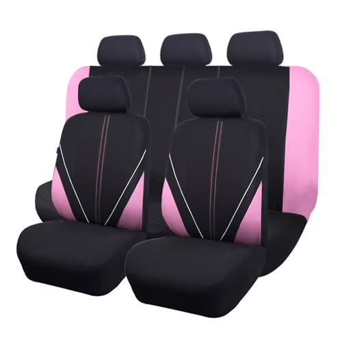 Flying Banner Ensemble Complet de Housses de siège de Voiture universelles en Maille Respirante Compatible avec airbag (Noir et Rose)