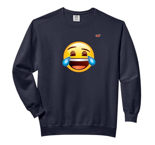 Official Emoji Yellow Smile Face Tears Joy Laughing Crying Comfort Colors Adult Sweatshirt