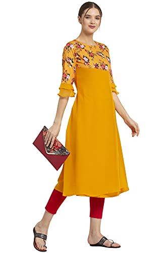 Image of ALC Creation Women's Crepe Printed A-line Kurti