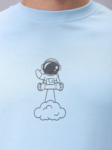 Image of The Indian Garage Co Men Oversized Graphic Back Printed Round Neck Tshirt
