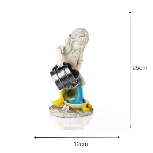 Garden Mile Solar Powered Garden Ornament - Girl with Watering Can Statue Large Durable Resin Garden Decoration LED Lights Decor for Patio, Flowerbed, Balcony, Mum Birthday Gifts, Gardening Gifts