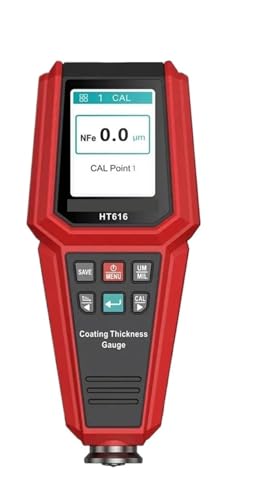 Medidor de espesor de pintura para automóvil HT616, calibrador digital de recubrimientos de 0 a 1500 μm con almacenamiento de datos de calibración por grupos