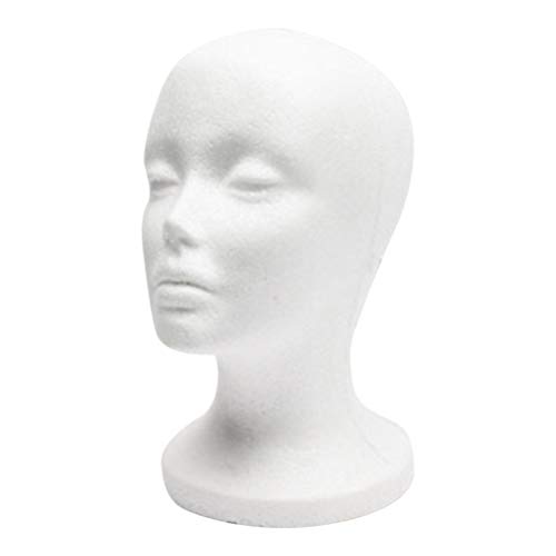PIXNOR 1Pc Cabeça De Poliestireno Poliestireno Branco Exibição Cabeça Manequim Feminino para Peruca