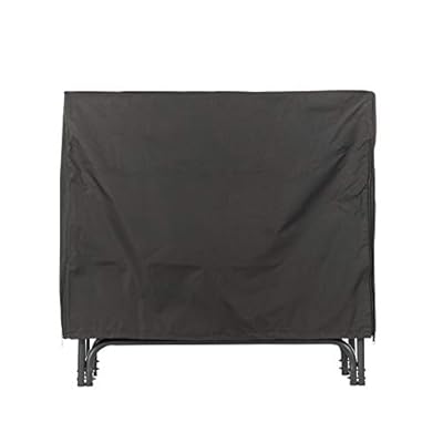 Shelter, Medium SLRCD-M Deluxe Weather Protective Firewood Storage Cover, Fits SLRM Log Rack, Heavy-Duty Zippers for Easy Access w/Grommets for tie (48" x 21" x 38"), Black