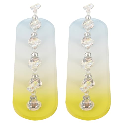 ULTECHNOVO Support D'entraînement pour Manucure en Plastique Design Dégradé Élégant, Présentoir Magnétique Ovale et Long pour Salons de Beauté et Divers Usages, 2 Sets