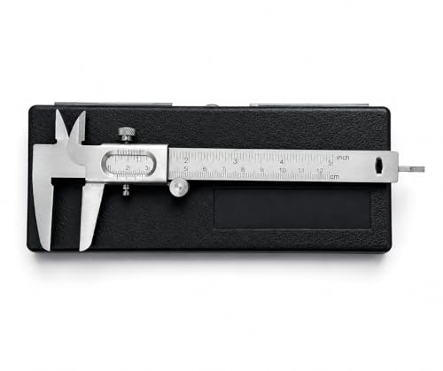 Image of RG Vernier Caliper Slide Caliper Measures 0-12.5cm x 0.1cm with Storage Box || Metallic || Laser Printed (1)
