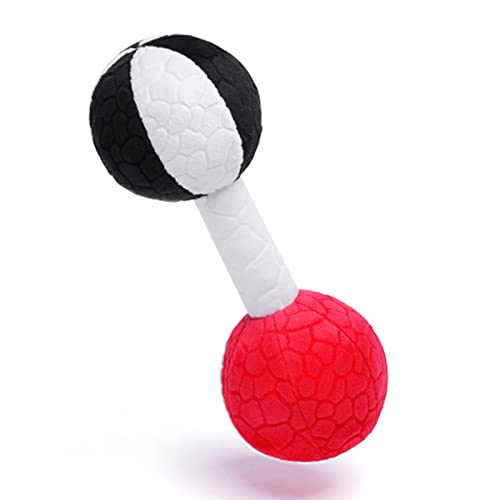 Jollybaby Baby Rattle Dumb-Bell Toys, Plush Stuffer Soft Fabric Sensory Hand Barbell for Kids & Children, Pretended Home Gym Exercise Fitness Sport Toy Gift(Black&White)