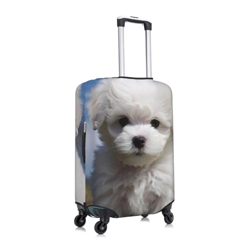Travel Luggage Cover Anti-Scratch Suitcase Cover Protector Elastic Thicken Luggage Protector Washable Baggage Covers Bichon Frise Dog Suitcase Sleeve Fit 18-32 Inch Luggage Large3