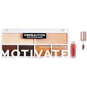 Makeup Revolution Pout Bomb Plumping Gloss- Peachy Coral |4.6 mlColour Play Motivate Eyeshadow Palette, Mixed 2 31yaYnKP6BL. SL500 . SS300