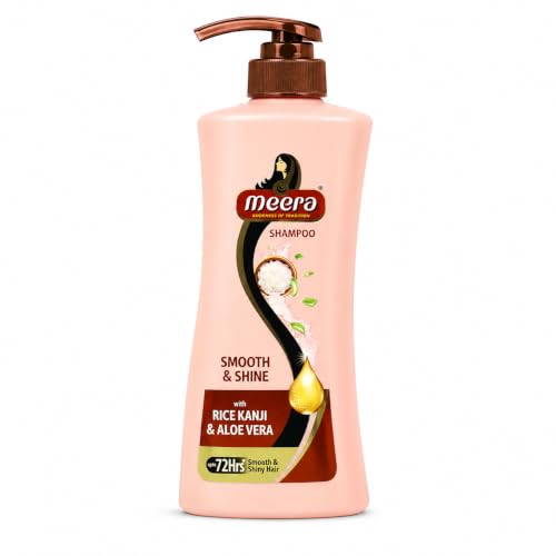 Image of Meera Smooth & Shine Shampoo with Rice Kanji & Aloe Vera | Up to 72 Hours Smooth & Shiny Hair | Nourishes & Softens Hair | Suitable for Men & Women | 650ml