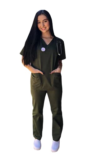 Conjunto Pijama Cirúrgico Unissex Verde Musgo (P)