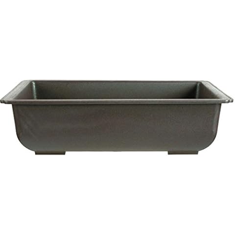 Bonsai pot 35x25.5x9.5cm dark brown rectangular plastic Cover